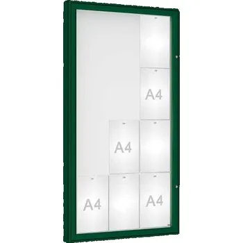 Informační tabulka Venkovní vitrína model 1000, 12 x A4, plexi, zelená + doprava zdarma