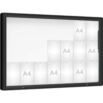 Informační tabulka Venkovní vitrína model 2000, 21 x A4, plexi, černá + doprava zdarma