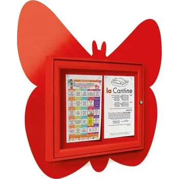 Informační tabulka Venkovní vitrína Motýl 2 x A4, červená + doprava zdarma