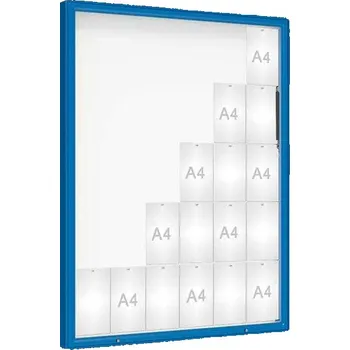 Informační tabulka Venkovní vitrína model 2000, 30 x A4, sklo, modrá + doprava zdarma