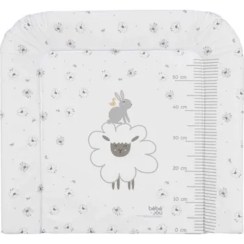 Přebalovací podložka Bebe-Jou Přebalovaci podlozka třístranná Bébé-Jou Tiny Sheep,72x77cm" "Barva:krémové|Omyvatelná:ano|Se zvýšenými okraji:ano|Typ:podložky|Vzor:Tiny Sheep|Zařazení:Přebalovací podložka|
