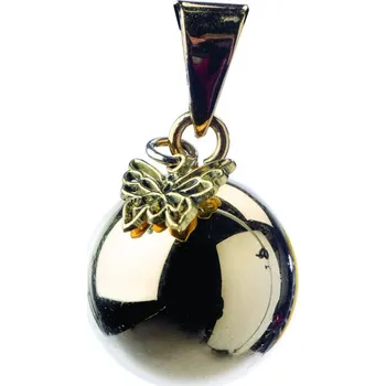 Přívěsek Bola Těhotenská rolnička ESSENTIALS Gold with butterfly charm