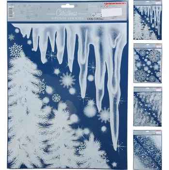 Vánoce dekorace na okno 42x30cm mix dekorů