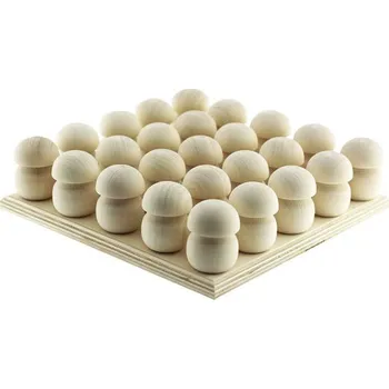 Dřevěná hračka Vzdělávací sada Ulanik Montessori dřevěná hračka "Mushroom meadow 25 (unfinished)"