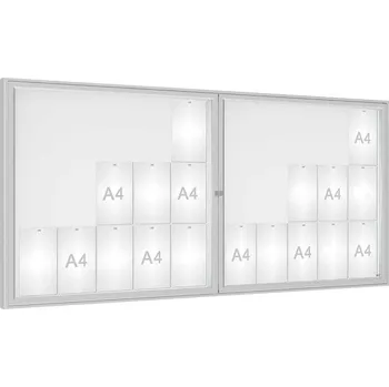 Informační tabulka Venkovní vitrína model 1000 dvoukřídlá, 30 x A4, plexi, elox + doprava zdarma