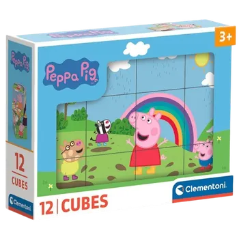 Clementoni - Obrázkové kostky - Prasátko Peppa 12 kostek