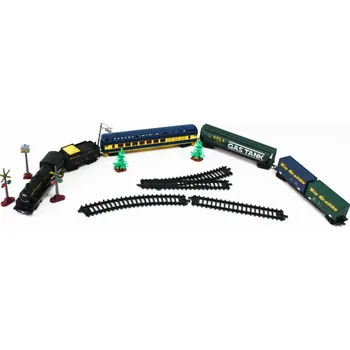 Vláček a vláčkodráha SET Elektrická vláčkodráha - Parní lokomotiva se světlem a zvukem a vagony na baterie