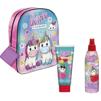 Kosmetická sada Unicorn 3D batoh + šampon 100 ml + kondicionér ve spreji 200 ml