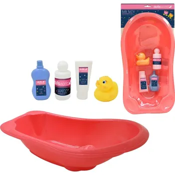 Doplněk pro panenku Dolls World - Koupací set pro panenky 46 cm s vaničkou a doplňky
