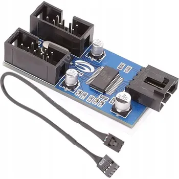 USB hub USB 2.0 Rozbočovač 9-Pin na 2x USB 2.0 9-Pin HUB SPLITTER pro základní desku