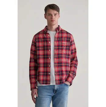 Pánská košile KOŠILE GANT REG FLANNEL PLAID SHIRT RUBY RED