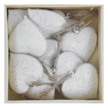 Vánoční ozdoba Ozdoba srdce, bílá, box, S10|Ego Dekor