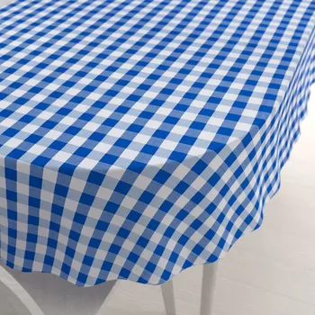 ubrus Teflonový oválný ubrus TF-070 Modro-bílá kostka 50x100 cm