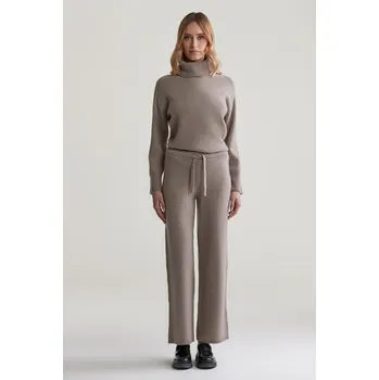 Dámské kalhoty KALHOTY GANT WOOL KNITTED PANTS WARM GREY