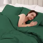 Saténové ložní povlečení ST-014 Zelené Prodloužené 140x220 a 70x90 cm