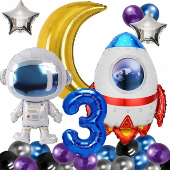 Balónek BALÓNKY k 3. narozeninám KOSMOS RAKETA ASTRONAUT