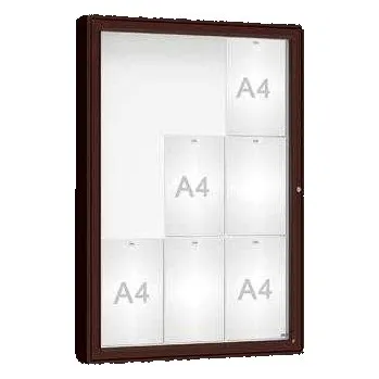 Informační tabulka Venkovní vitrína model 2000, 9 x A4, plexi, hnědá + doprava zdarma