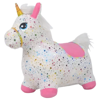 Skákací jednorožec bílý s hvězdičkami se zvukem koně
