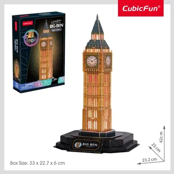 Puzzle CubicFun - Puzzle 3D s LED Noční edice: Big Ben 32 dílků