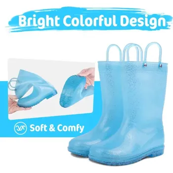 Dětské holiny - jednobarevné, lehounké, protiskluzové (5 barevných variant) Barva: modrá se třpytkami, Velikost: 32