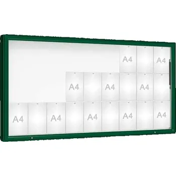 Informační tabulka Venkovní vitrína model 2000, 27 x A4, plexi, zelená + doprava zdarma