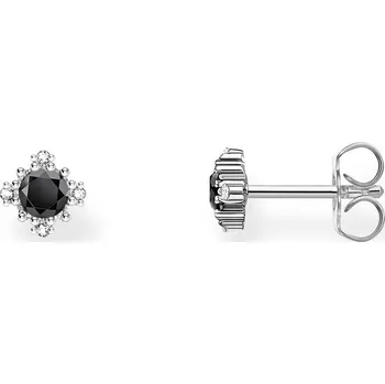 Náušnice Thomas Sabo H2311-643-11 Silver Stud Earrings With Black Stone + Zirconia