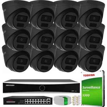 Bezpečnostní kamera Sada domácího monitoringu IP kamera 12x IPC-T241H-C BLACK 4MPx IR 20 m