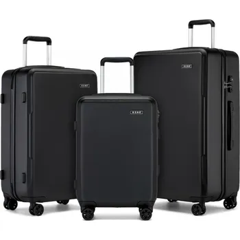 3dílná minimalistická sada kufrů z ABS+PC - 33/60/92 L Kono – černá