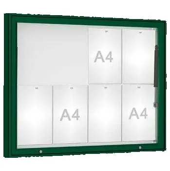Informační tabulka Venkovní vitrína model 1000 8 x A4, plexi, zelená + doprava zdarma