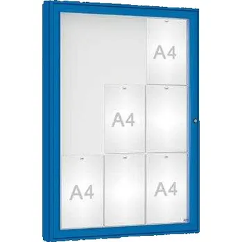 Informační tabulka Venkovní vitrína model 1000 9 x A4, plexi, modrá + doprava zdarma