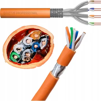 Síťový kabel Telekomunikační kabel FTP Digitus 8 x 0,5 Kulatý