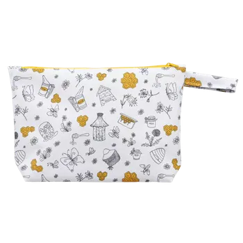 Kosmetická taška Pleva Kosmetická taštička světlá - včelí svět Hanky Plevové, 24,5 x 19,5 cm