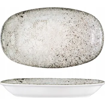 Talíř Oválný porcelánový talíř šedý hluboký Wilmax 30,5 x 18 cm