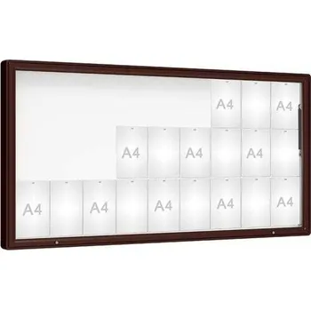 Informační tabulka Venkovní vitrína model 2000, 27 x A4, sklo, hnědá + doprava zdarma