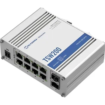 Switch Teltonika Teltonika TSW200 Průmyslový PoE switch bez managementu, 8x GLAN, 8x PoE, 2x SFP