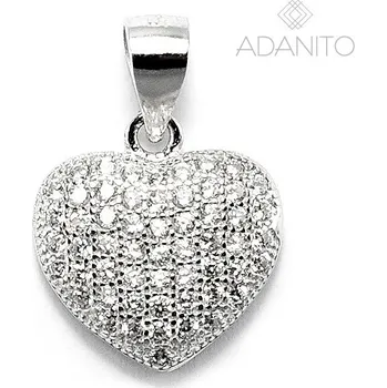 Přívěsek Stříbrný přívěsek srdce s kameny