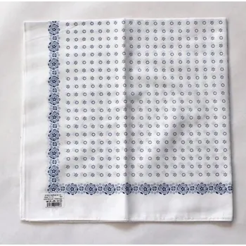 Látkový kapesník Šátek Etex Květy B01 1 ks - bílý-modrý