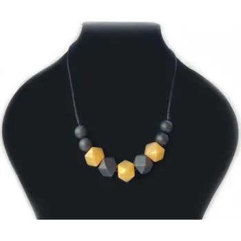 Náhrdelník KidPro - Silikonové kojící korále: Zlatá perleť