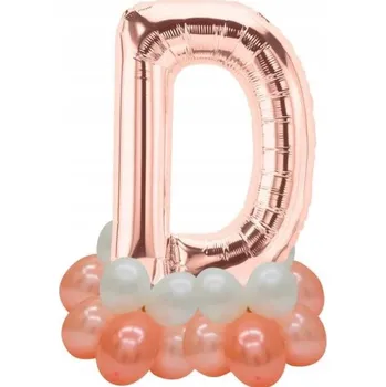 Balónek FÓLIOVÝ BALÓNEK "D" RŮŽOVÝ 81 CM (32 PALCŮ)