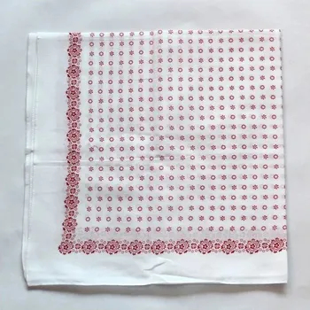 Látkový kapesník Šátek Etex Květy B01 1 ks - bílý-červený