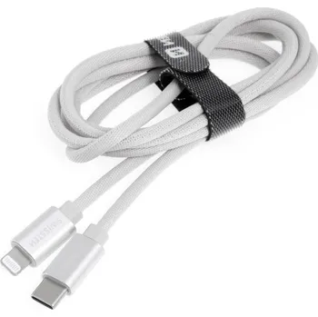 Datový kabel SWISSTEN kabel - USB-C / Lightning - MFi certifikovaný - tkanička - 1,2m - bílý; 71526203