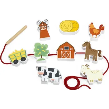 Dřevěná hračka BABU - Farma na šňůrce