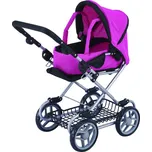 Dětský kočárek hluboký - růžovo/černý