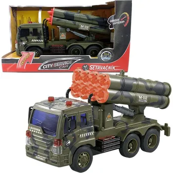 autíčko CITY SERVICE CAR - 1:16 Vojenské auto s raketami