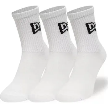 Pánské ponožky Vysoké bavlněné ponožky New Era FLAG CREW 3PACK bílé 13113558 - 39-42 | UK 10,5 | US 11
