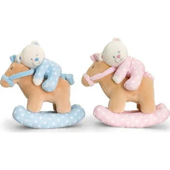KEEL SN0292 Baby medvídek na houpacím koni s hudbou 22 cm - 2 druhy