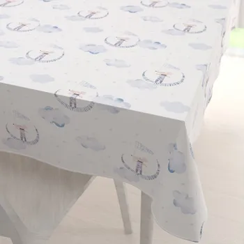 ubrus Dětský bavlněný obdélníkový ubrus Sandra SA-579 Myšky mezi modrými obláčky 50x100 cm