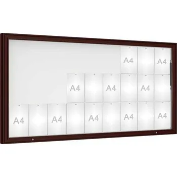Informační tabulka Venkovní vitrína model 1000, 27 x A4, plexi, hnědá + doprava zdarma