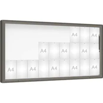 Informační tabulka Venkovní vitrína model 2000, 27 x A4, plexi, šedá PRO + doprava zdarma