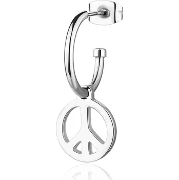 Náušnice S'Agapõ Ocelová single náušnice se symbolem míru Smile SSM022 + 2 měsíce na vrácení zboží